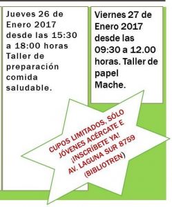 Los talleres se realizarán mañana y el viernes 