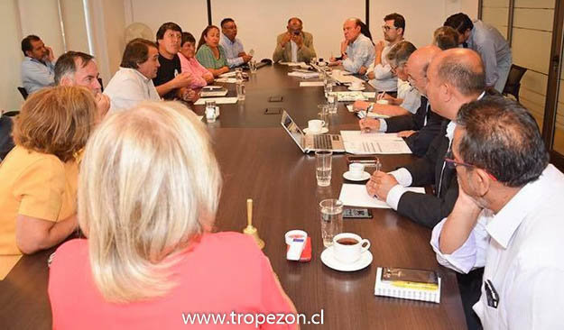 Directiva de Unión Comunal de Comités de Allegados en reunión con el CORE