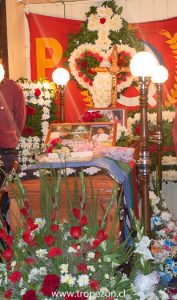 Féretro en donde descansan los restos de  Guillermo Guzmán Huincahual 