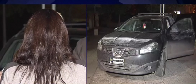 Foto TVN (Auto y víctima de portonaza)