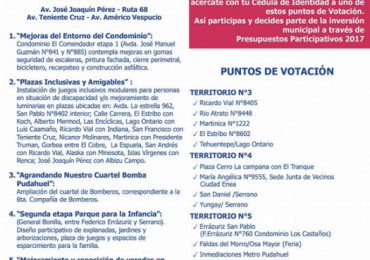 Vecinos del territorio dos llaman a votar por mejoramiento de plazas para la comunidad