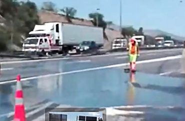 Derrame de petróleo en la ruta 68 en Pudahuel
