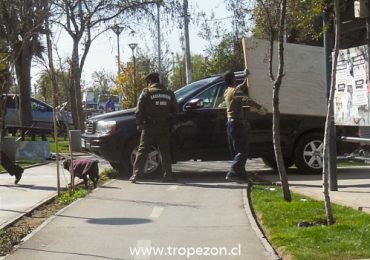 Carabinero multa a conductores por estacionar vehículos en bandejón San Francisco, en Pudahuel