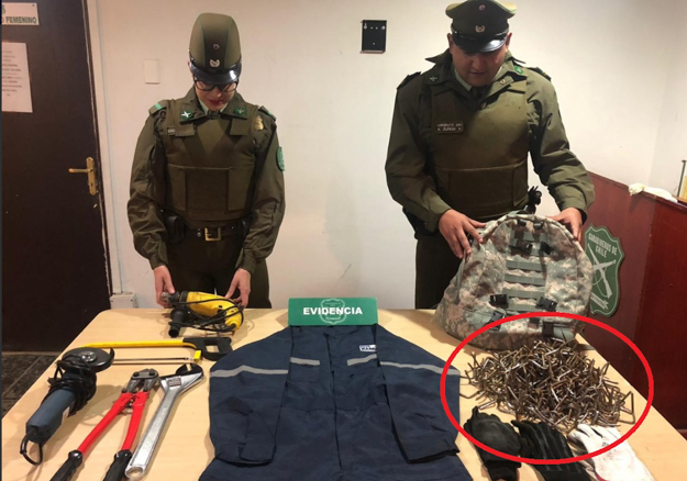 Por porte de objetos que podrían ser utilizados en ilícitos, cinco sujetos son detenidos en Pudahuel