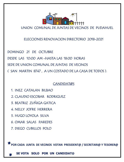 Elección de directiva de la Unión Comunal de Juntas de Vecinos es ...