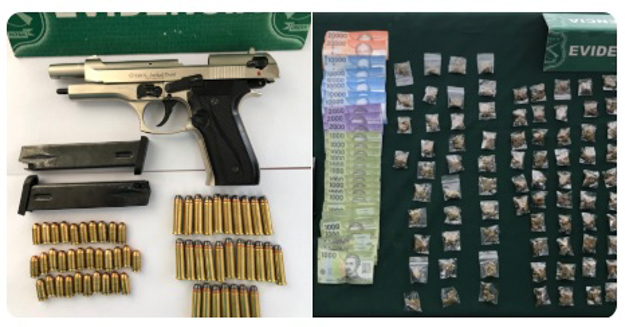 Sujetos con arma de fuego, munición y drogas ilícitas son detenidos por Carabineros de la 26 Comisaría de Pudahuel