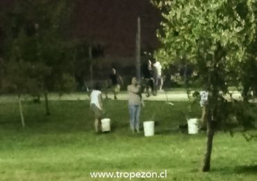 Vecinos regaron plaza pública con baldes por falta de mantención en Pudahuel
