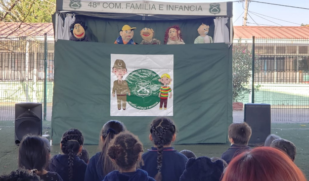 Con función de títeres, fue realizada actividad de prevención de delitos sexuales en una escuela de Cerro Navia