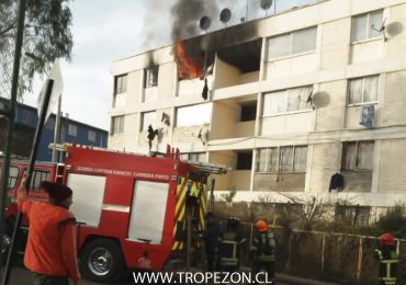 Incendio destruye departamento en Pudahuel