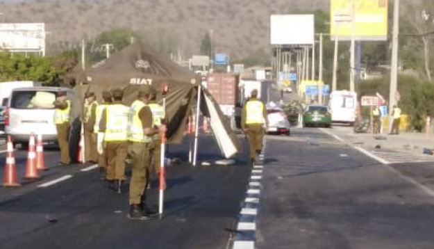 Muere conductor de motocicleta en accidente de tránsito en ruta 68 de Pudahuel