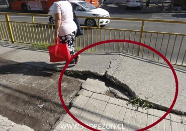 Peligro: Levantamiento de vereda pone en alerta a vecinos de Pudahuel