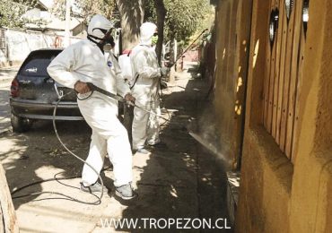 Dos vecinos se la juegan desinfectando casas en Pudahuel