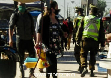 Fiscalización por carabineros el uso de mascarillas en persas de Pudahuel