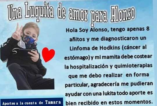 Comparte: "Una luquita para Alonso" busca costear caro tratamiento de niños de 8 años en Pudahuel