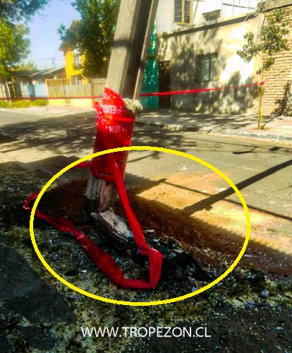 Calle permanece cortada por riesgo de caída de poste de cables eléctricos en Cerro Navia