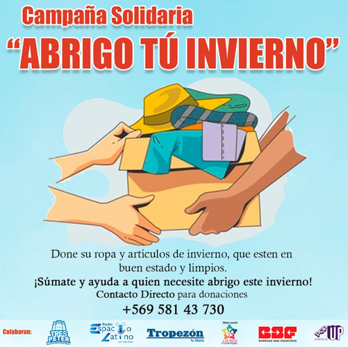 Campaña solidaria “Abrigo Tu Invierno” busca ayudar a personas que viven en la calle