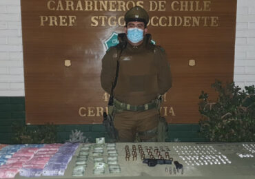 Cocaína y pasta base es incautadas por carabineros en Cerro Navia