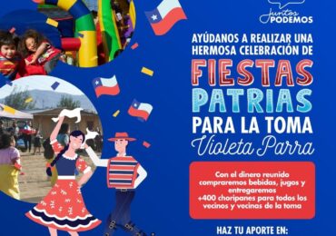Realizan campaña para regalar celebración de fiestas patrias a vecinos de Toma Violeta Parra en Cerro Navia