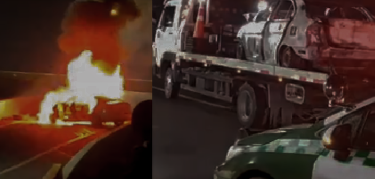Delincuentes protagonizan millonario robo con intimidación en Pudahuel y queman vehículos