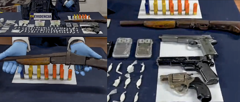 Allanamientos en Pudahuel detienen a personas y saca de circulación armas de fuego y drogas
