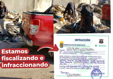Inspectores municipales detectan e infraccionan a sujeto por botar basura en vía pública en Cerro Navia