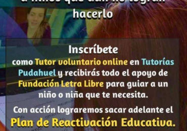 Fundación Letra Libre y Tutorías Pudahuel lanzan campaña de tutorías gratuitas de lectoescritura para apoyar a niños de primero a cuarto básico