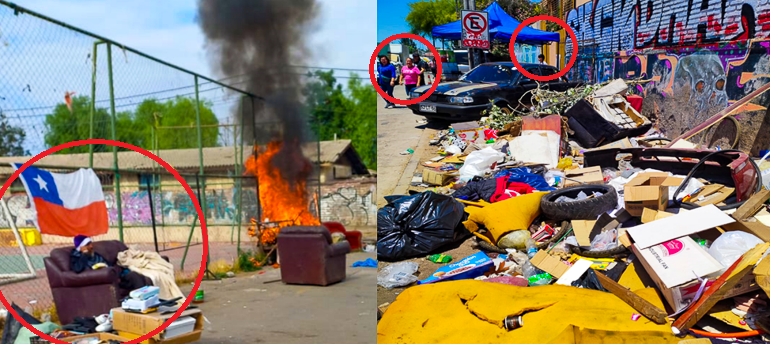 Basura domiciliaria es quemada a metros de lugar de votación en Pudahuel