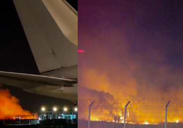 Incendio de Pastizales en las Inmediaciones del Aeropuerto Internacional Arturo Merino Benítez en Pudahuel causa expectación