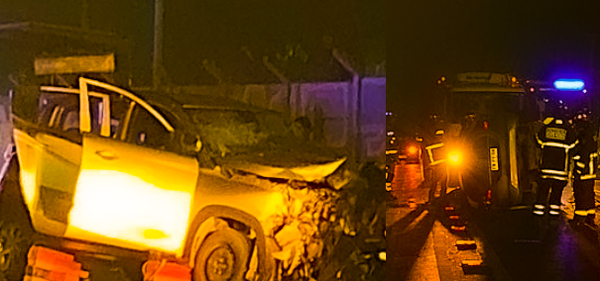 Choque frontal de automóviles deja dos fallecidos en Pudahuel rural