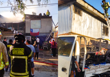 Incendio destruye vehículos y viviendas en Pudahuel
