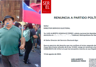 Ex dirigente social rompe con el Partido Comunista por sentirse "Utilizado"