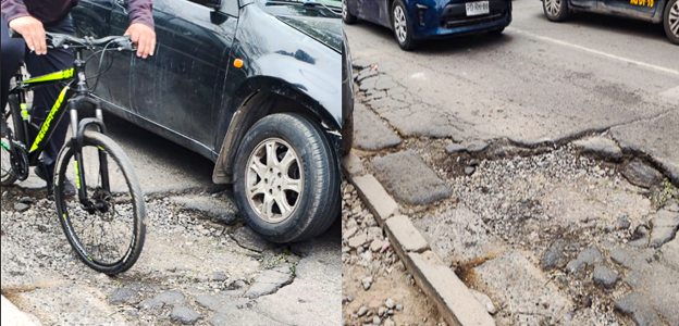 Agujero en Avenida Teniente Cruz: Creciente Peligro para Vehículos en Pudahuel