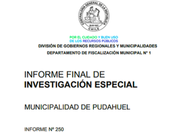 Contraloría General de la republica detecta irregularidades en contrataciones de la Municipalidad de Pudahuel