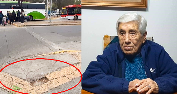 Adulta mayor sufre grave caída en Pudahuel: denuncian abandono en el mantenimiento de veredas