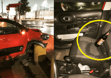 Auto choca contra bolardo de hormigón en Teniente Cruz: conductor abandonó del lugar