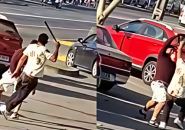 Violenta pelea entre cuidadores informales de vehículos frente a la municipalidad de Pudahuel