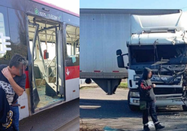 Choque entre camión y bus eléctrico deja varios lesionados en Pudahuel Rural