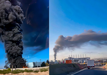 Incendio en Pudahuel genera densa columna de humo en medio de alerta ambiental