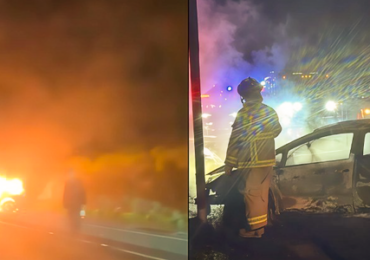 Vehículo se incendia tras accidente en Ruta 68 y deja un conductor lesionado en Pudahuel
