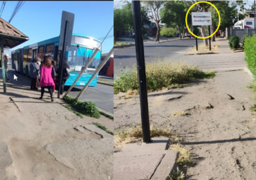 Contraste en Pudahuel: Letrero de bienvenida luce renovado mientras veredas aledañas siguen en deterioro