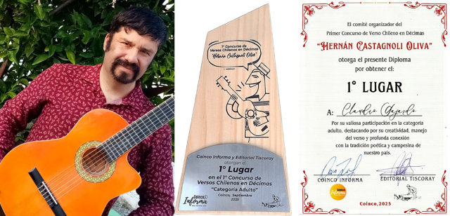 Claudio Gajardo: musicólogo y escritor chileno triunfa en concurso nacional de décimas en Coinco