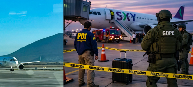 Amplio operativo policial en el Aeropuerto Arturo Merino Benítez en Pudahuel por presunta amenaza de explosivo